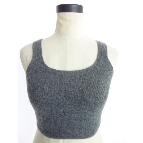 NWT Everlane Wool Blend Crop Tank Top Cami in Dark Grey L - Picture 1 of 9